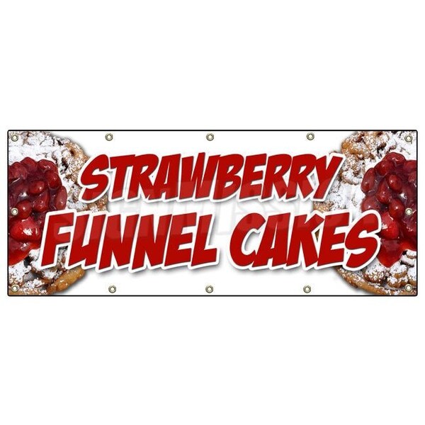 STRAWBERRY FUNNEL CAKES BANNER SIGN bakery cake cookies pastry bread